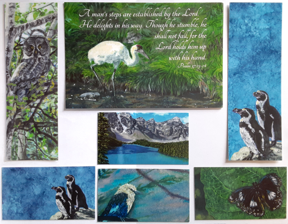 Front image of the Bible verse bookmarks and card by Sara Darroch